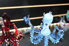 Custom glass pipes at Queen Bee's Smoke Shop in Las Cruces