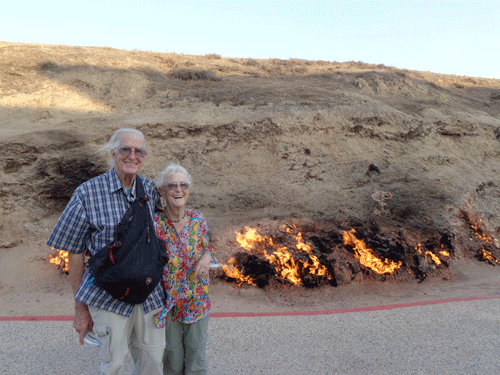Fire mountain in Baku, Azerbaijan