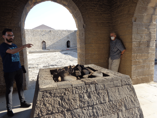 Fire pit in Baku, Azerbaijan