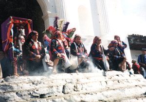 Worship service in Chichicastenango, Guatemala