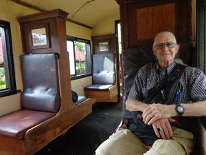 Sitting in a Sugar train on Fiji Island