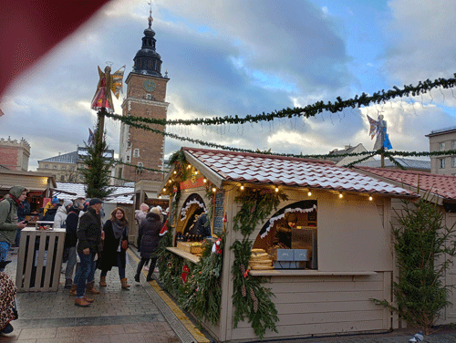 Town square in Krakow, Poland