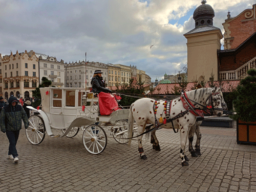 Narrow streets in Krakow, Poland