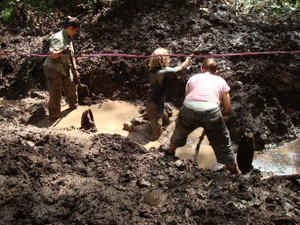 Crocodile pit in Panglan Bun Borneo Indonesia