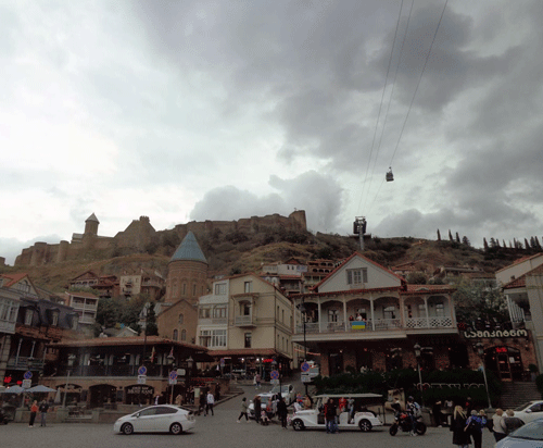 Walled fortress in Tibilisi, Georgia